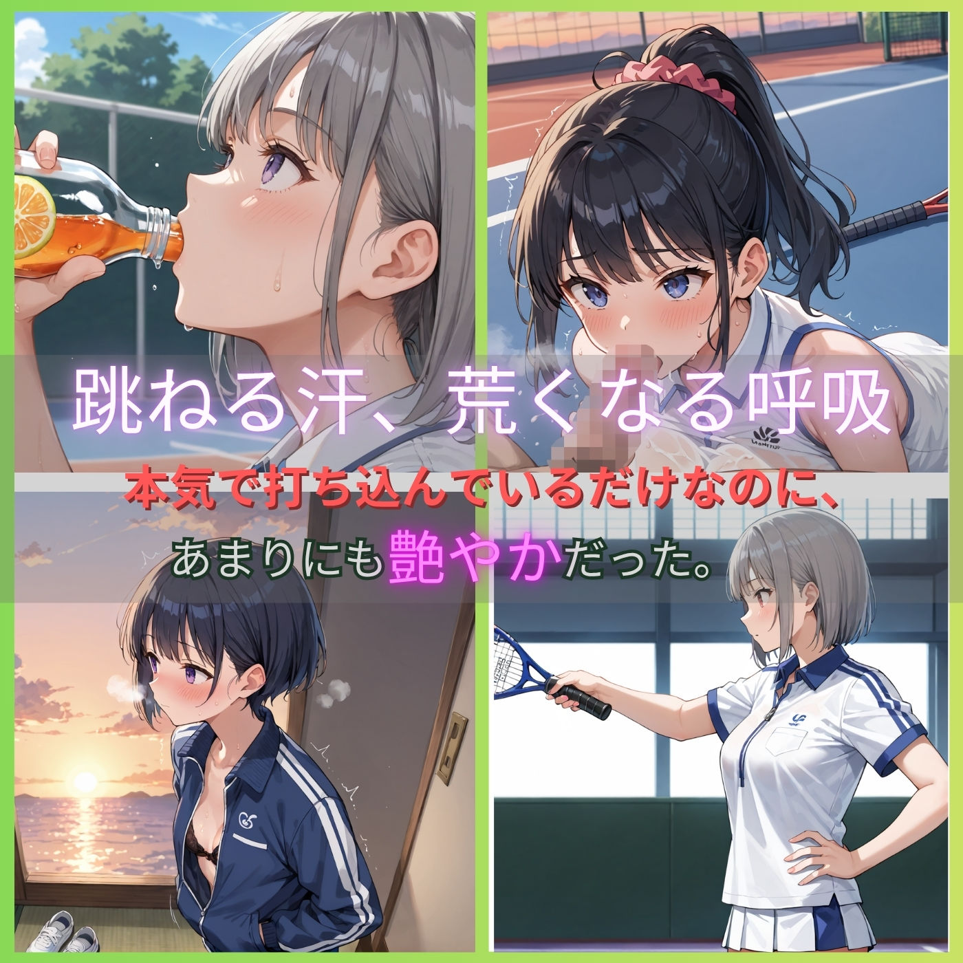 学園性活!ユニフォームに滲む汗 テニス部の本気がエロい3【汗かく美少女の厳選CG332枚収録】PC向け 画像1