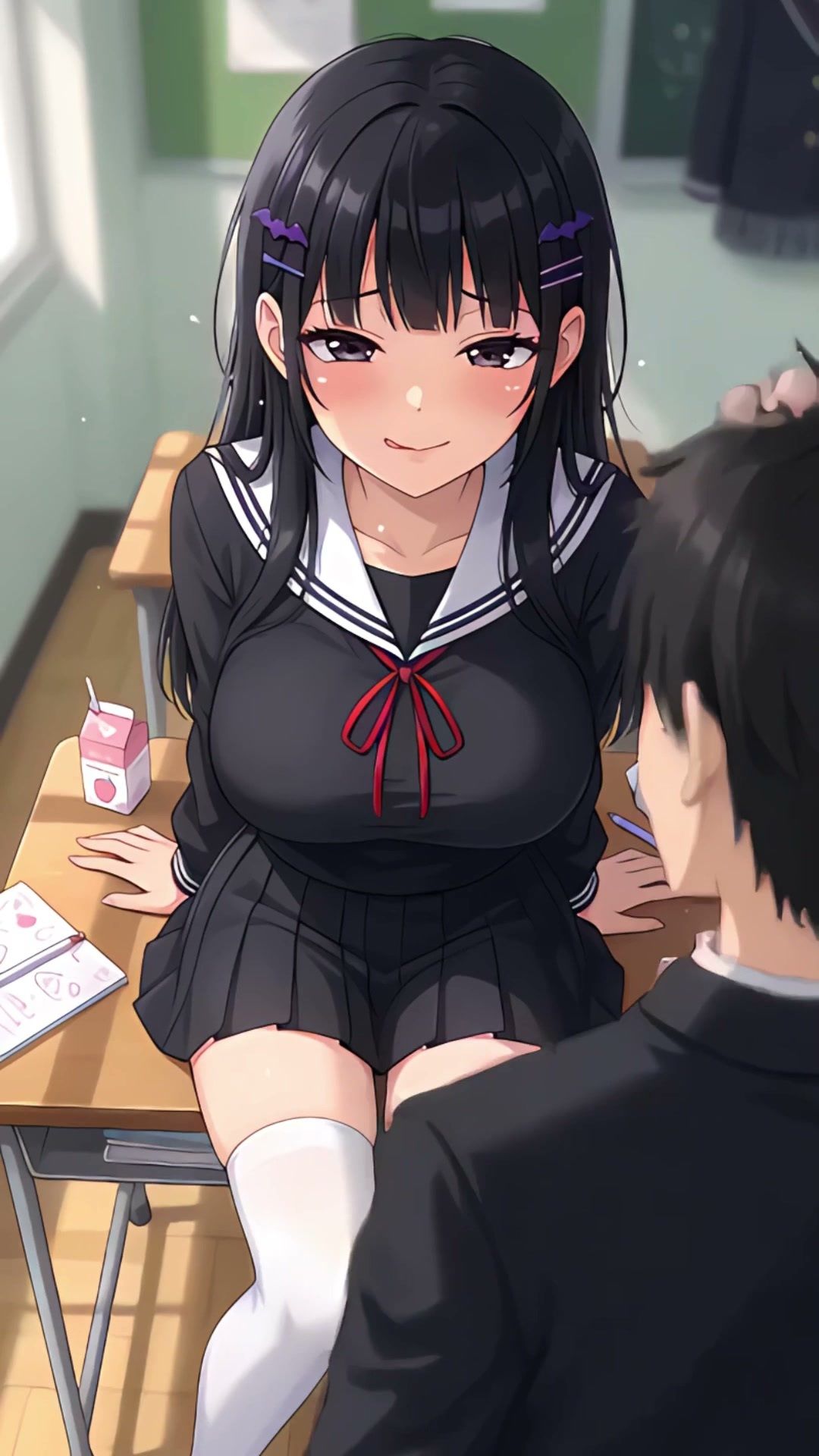 【スマホ縦型フルボイス】ぬるぬる動く！制服JKに中出しセックス33連発 サンプル1