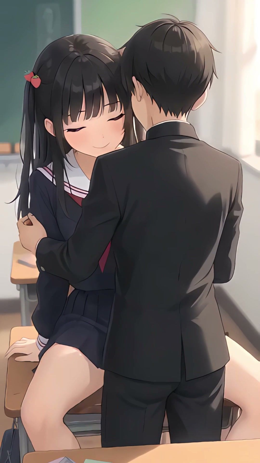 【スマホ縦型フルボイス】ぬるぬる動く！制服JKに中出しセックス33連発 サンプル4