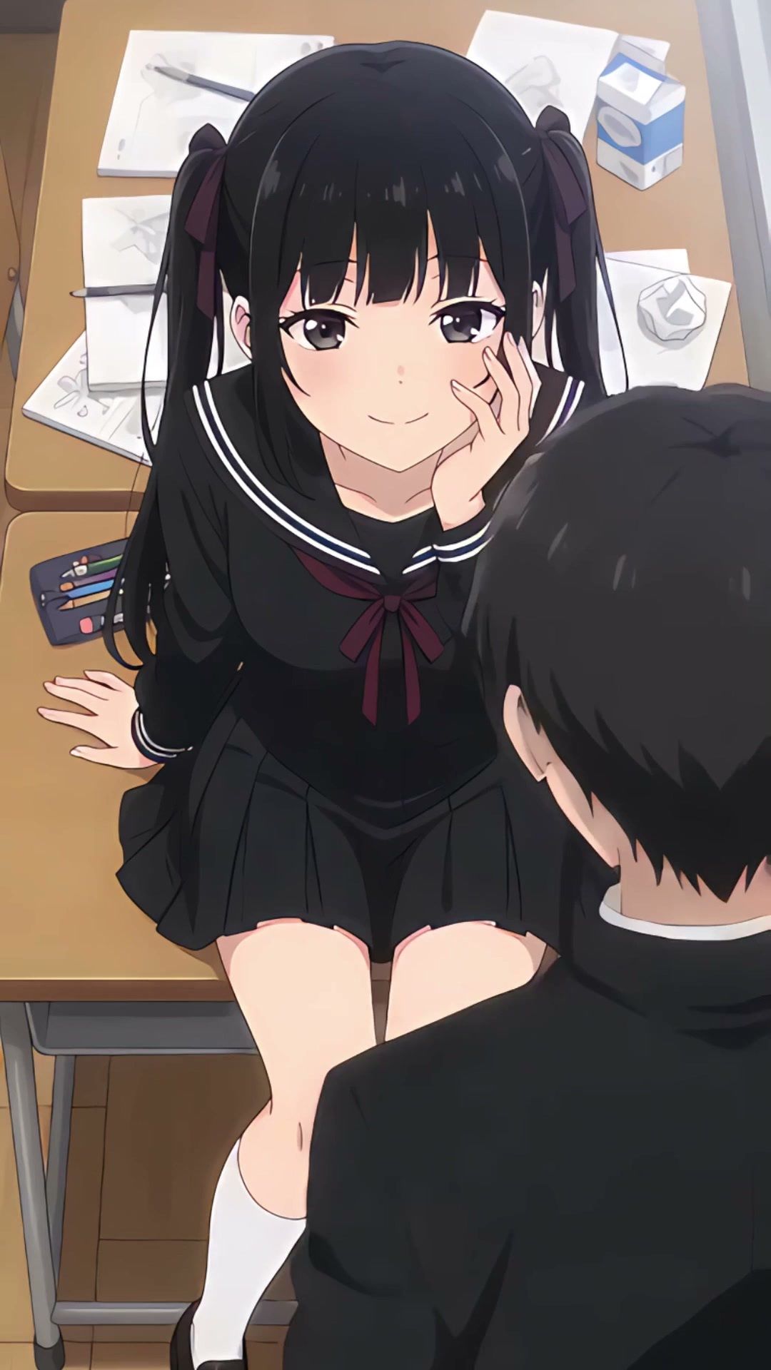 【スマホ縦型フルボイス】ぬるぬる動く！制服JKに中出しセックス33連発 サンプル6