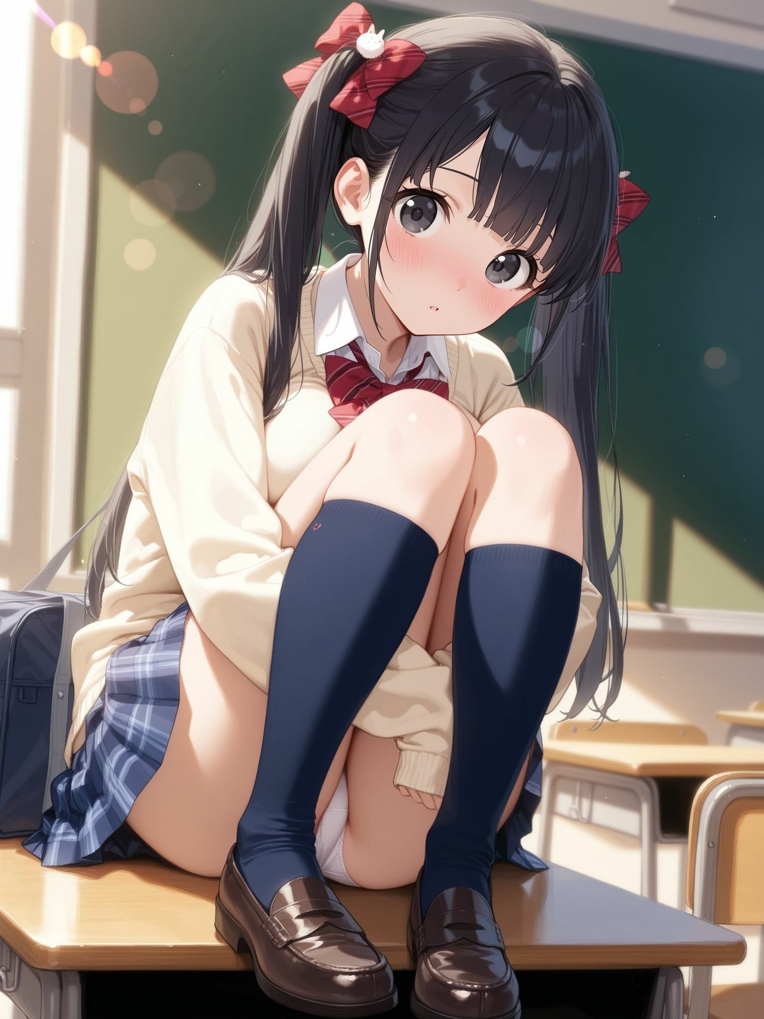ツインテ女子〇生の教室でらぶらぶえっち 画像1