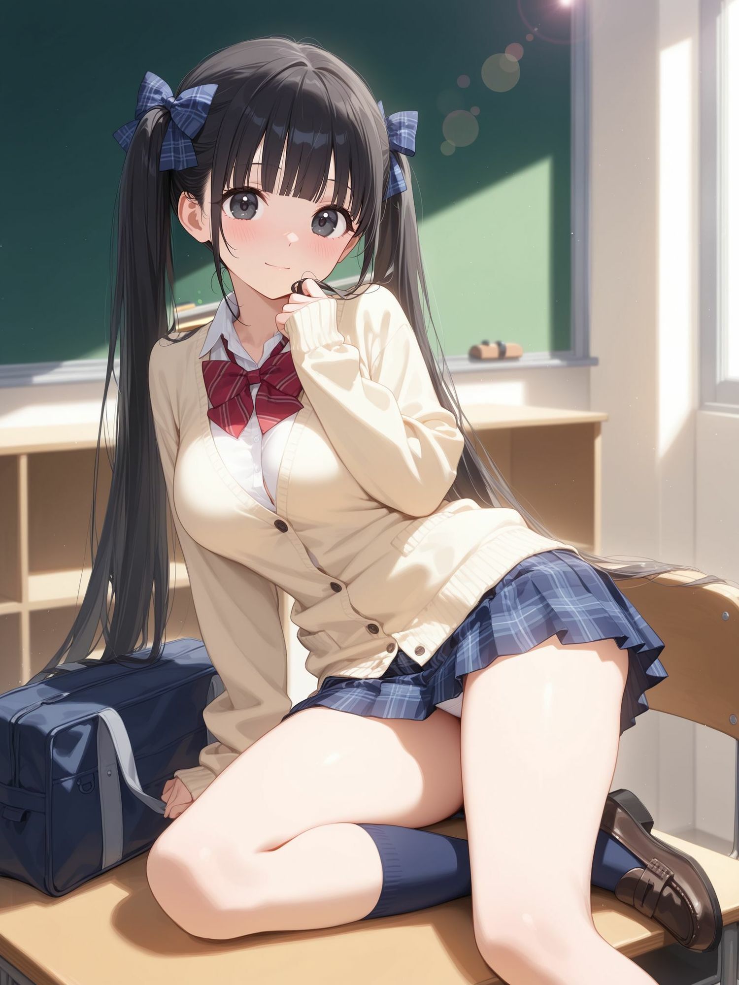 ツインテ女子〇生の教室でらぶらぶえっち 画像2
