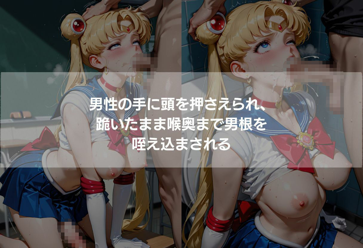 ふたなり巨乳3美少女 金髪青髪黒髪の教室・トイレ・森中出し 342枚 サンプル7