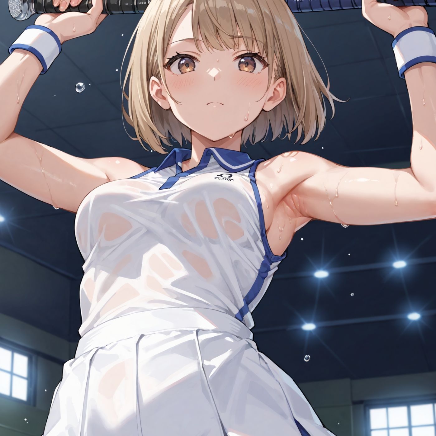サンプル-学園性活！ユニフォームに滲む汗 テニス部の本気がエロい4【汗かく美少女の厳選CG263枚収録】スマホ向け - サンプル画像