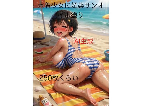 少女媚薬サンオイル塗り