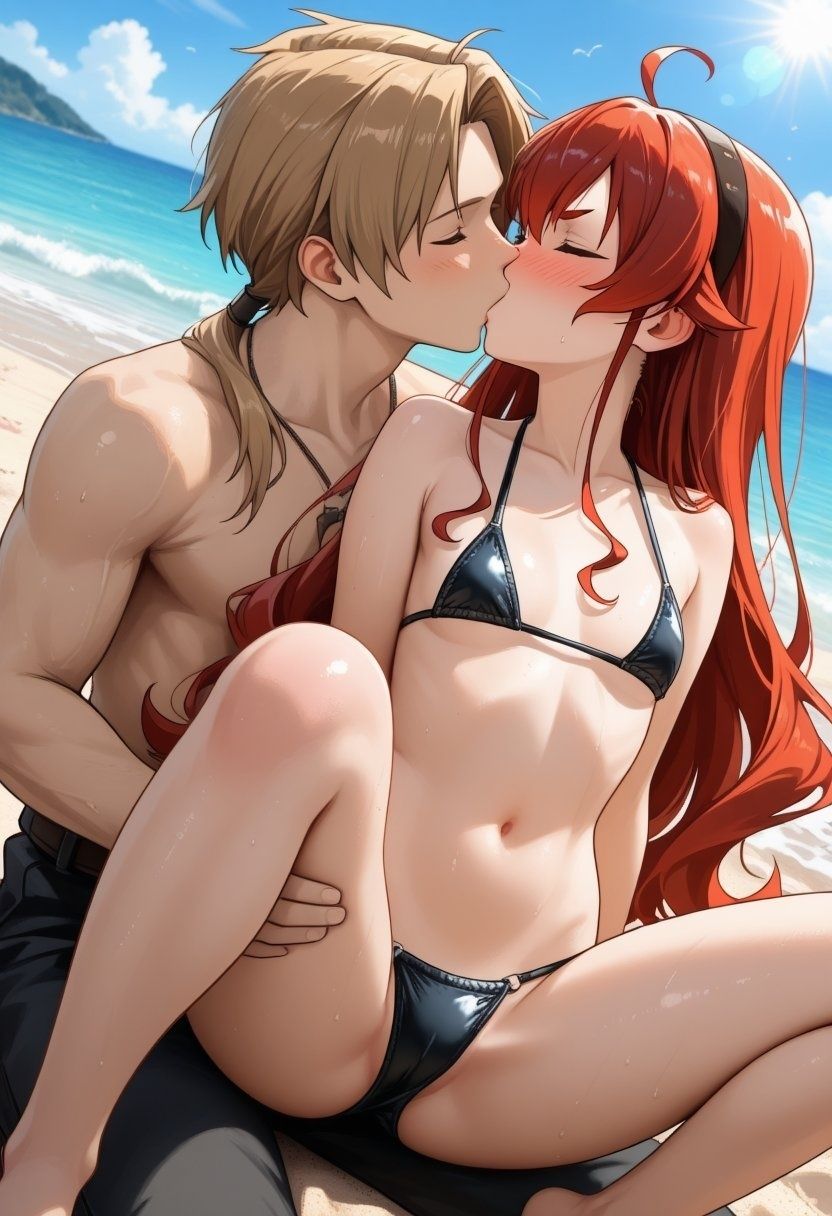 エ◯ス、ギ◯ーヌが際どい水着姿でビーチでセックスする【CG204枚】 サンプル3
