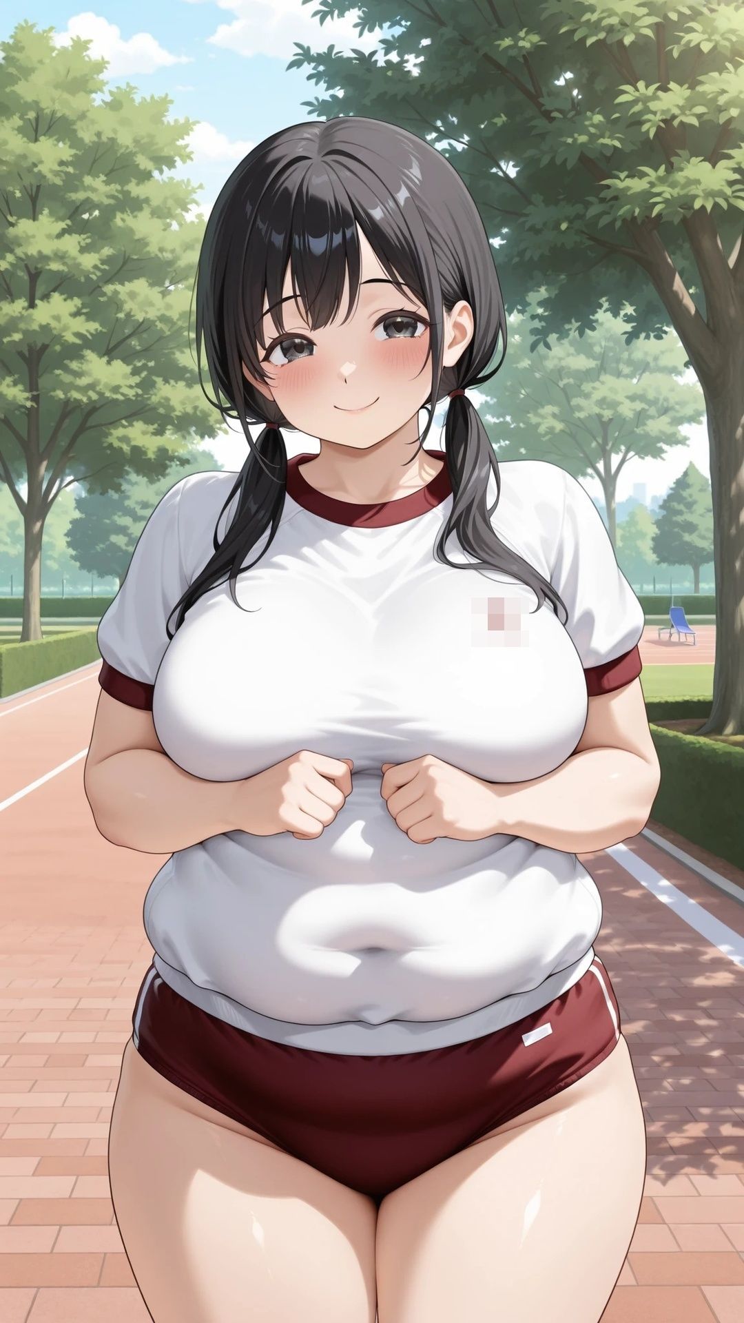 ぽっちゃりブルマ美少女と公園エッチ 画像1