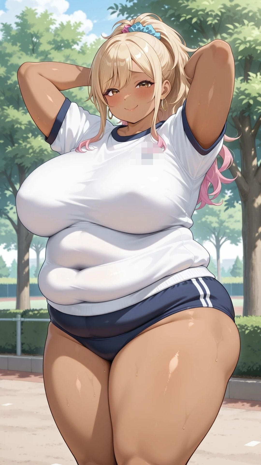 ぽっちゃりブルマ黒ギャルと公園エッチ 画像2