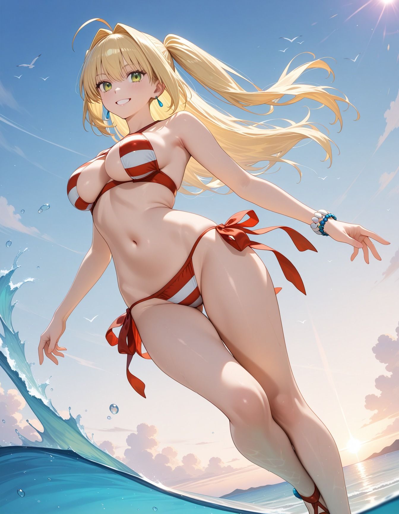 浜辺でキモデブ達に輪●された少女 サンプル1