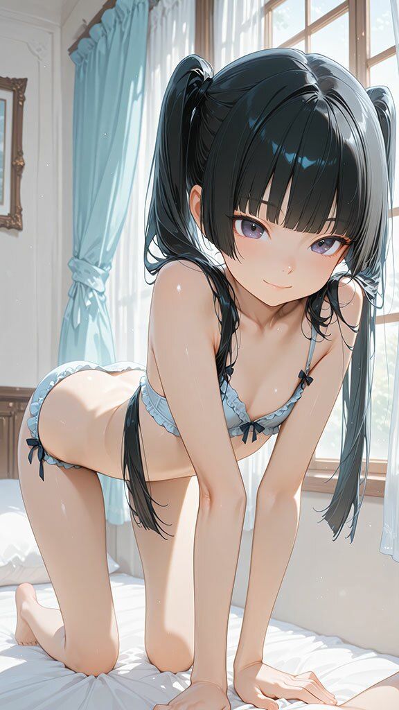 ツインテールの妹がパンツを見せて誘惑してくるCG集 サンプル1