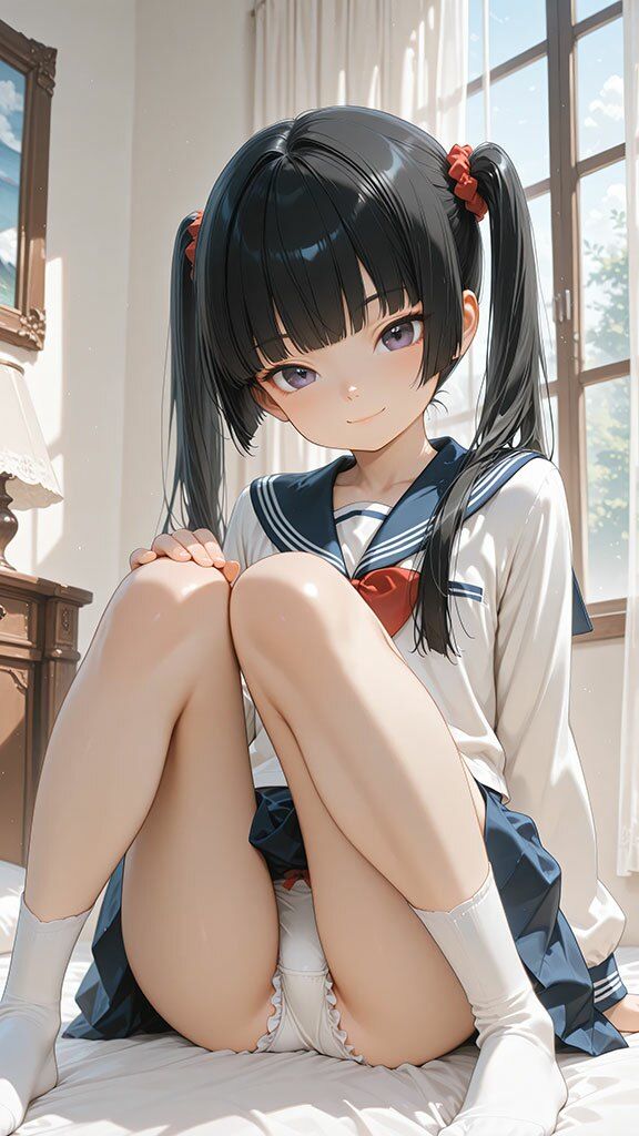 ツインテールの妹がパンツを見せて誘惑してくるCG集 サンプル2