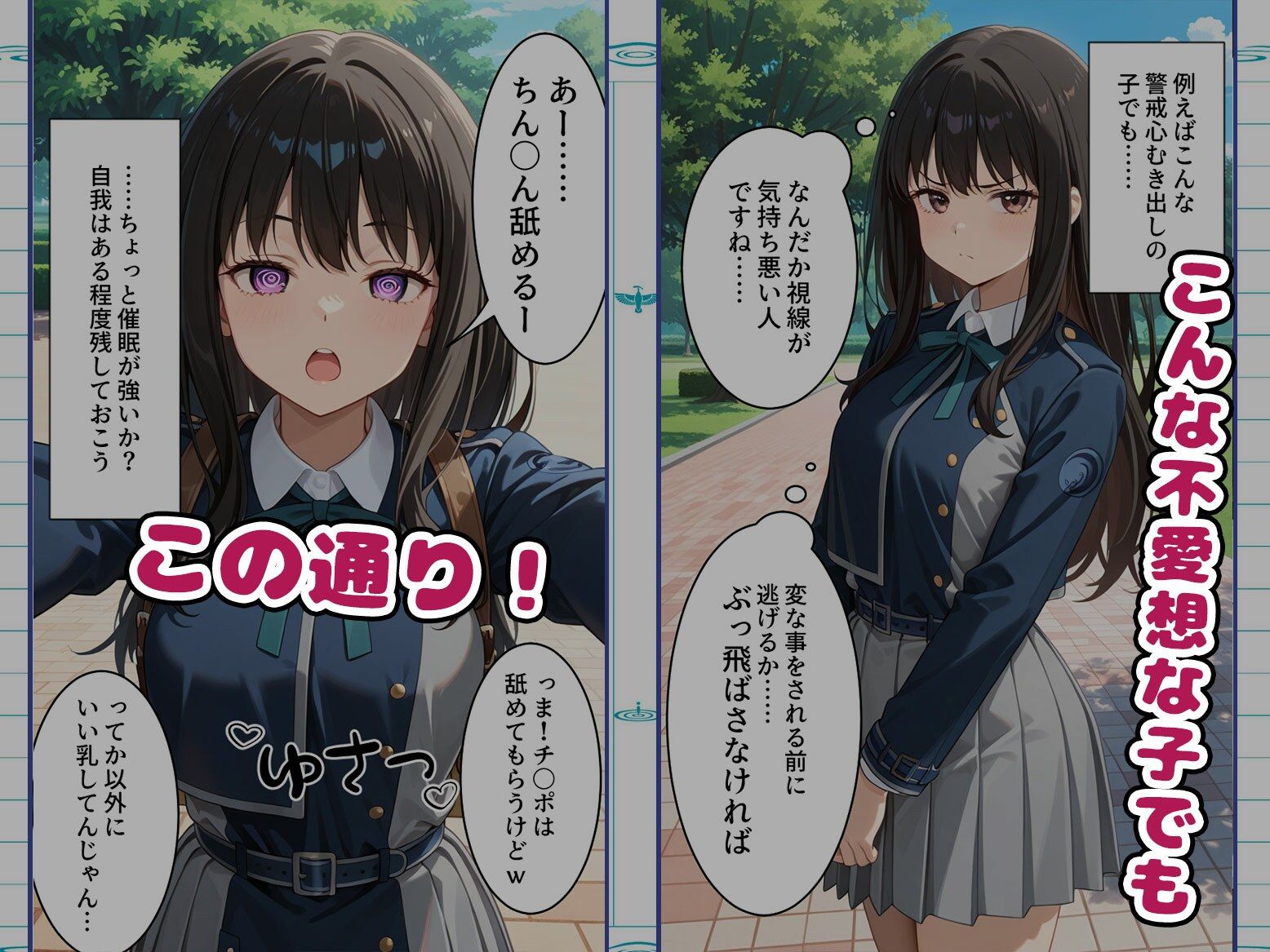 「こんなアプリがあればどんな事に使いますか？」〜見かけた子を誰でも「言いなり」に出来るチートアプリ〜1話【リコ〇スリコイル】 サンプル3