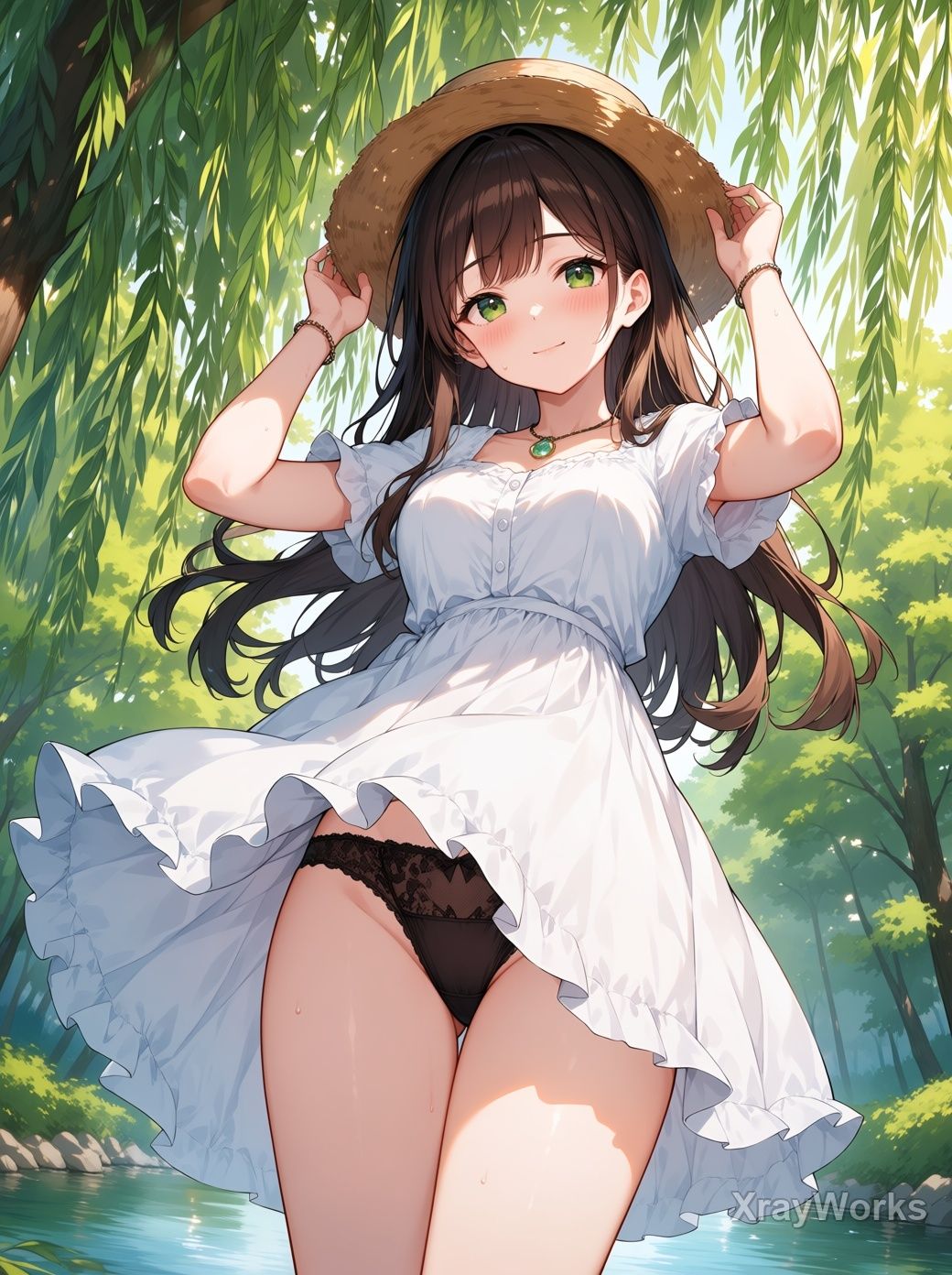 木漏れ日の秘密 〜夏ワンピ美少女のチラ〜 CG119枚＋ショート動画122本 サンプル8