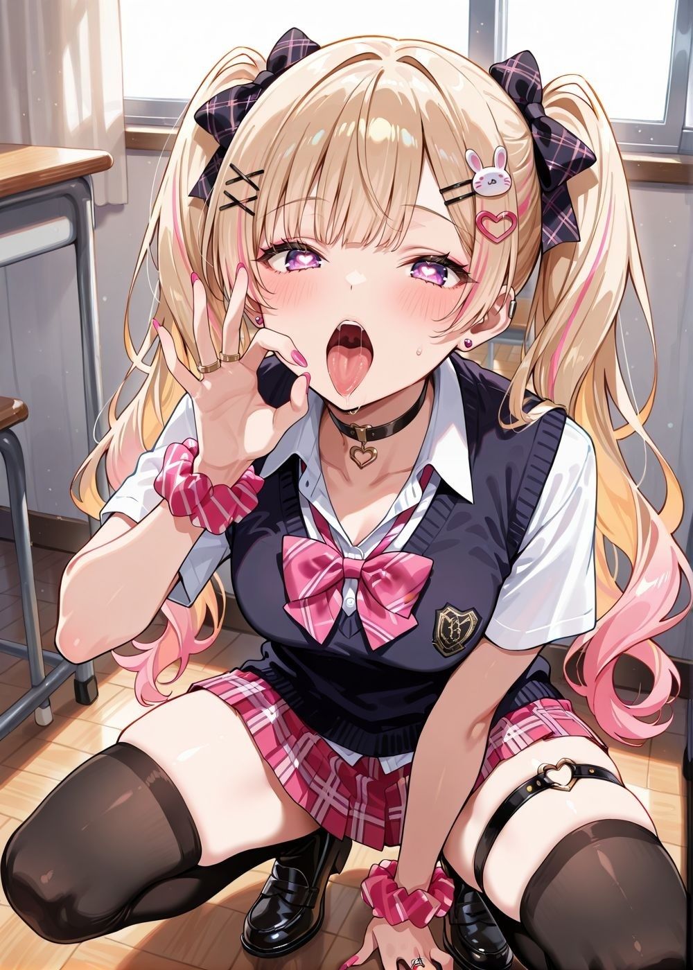 無邪気すぎる金髪ツインテ少女が赤角＆蝙蝠翼で本性を解放！ピース顔のまま脚をガクガク開いてイキ狂うサキュバス堕ち_2
