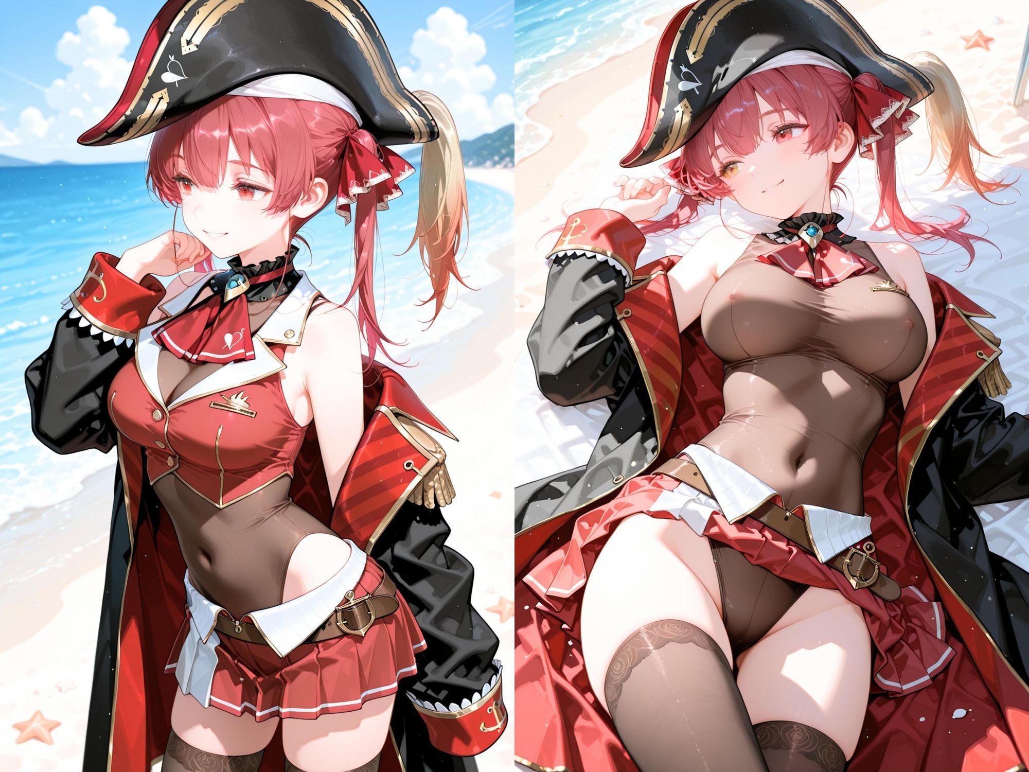 【4K動画付き】ヒロインと海辺の誘惑:宝鍾マ○ン編  ホ〇ライブ Vtuber 4K高画質1