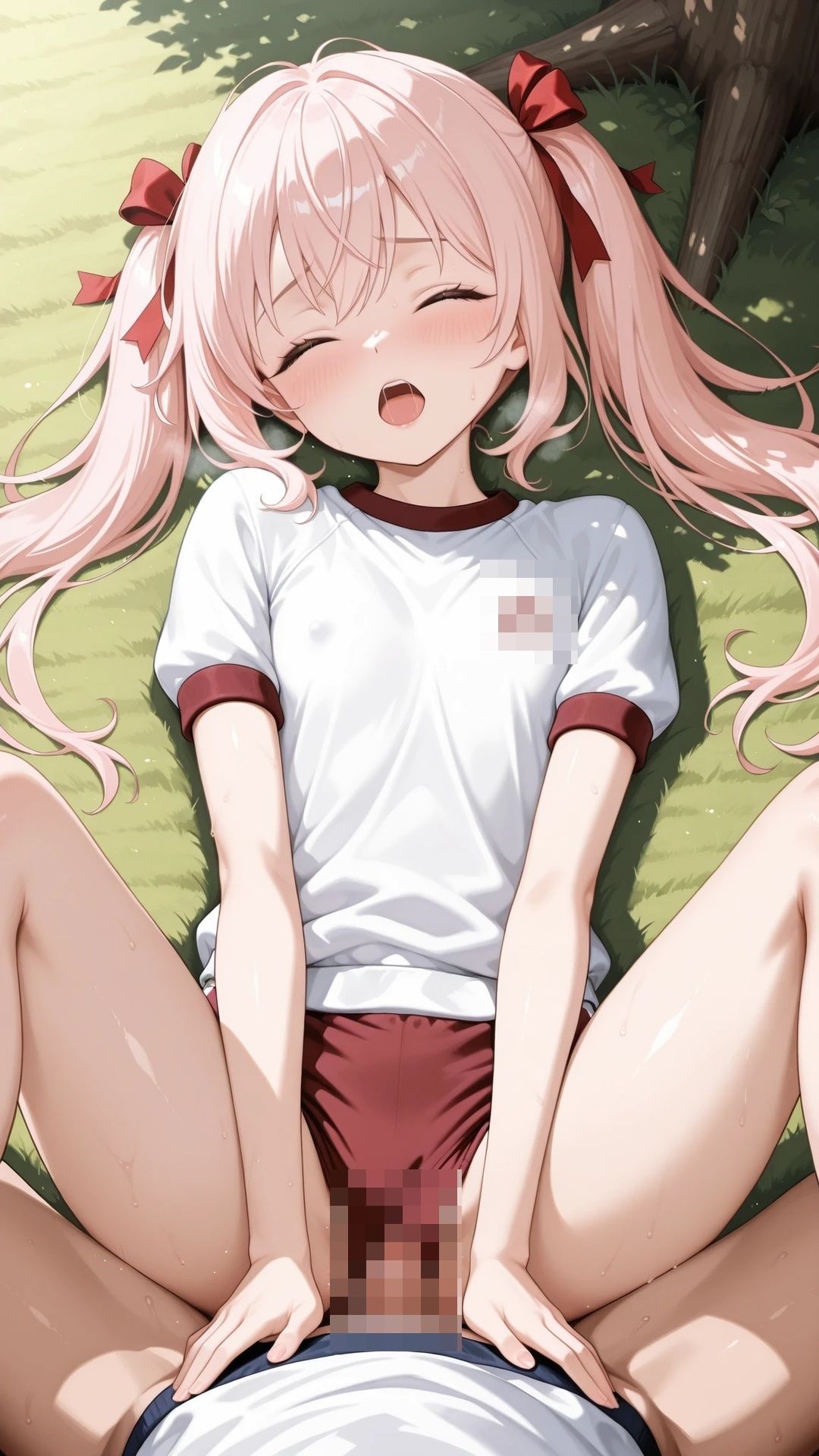 貧乳ピンクツインテブルマ美少女と公園でエッチ サンプル画像 5