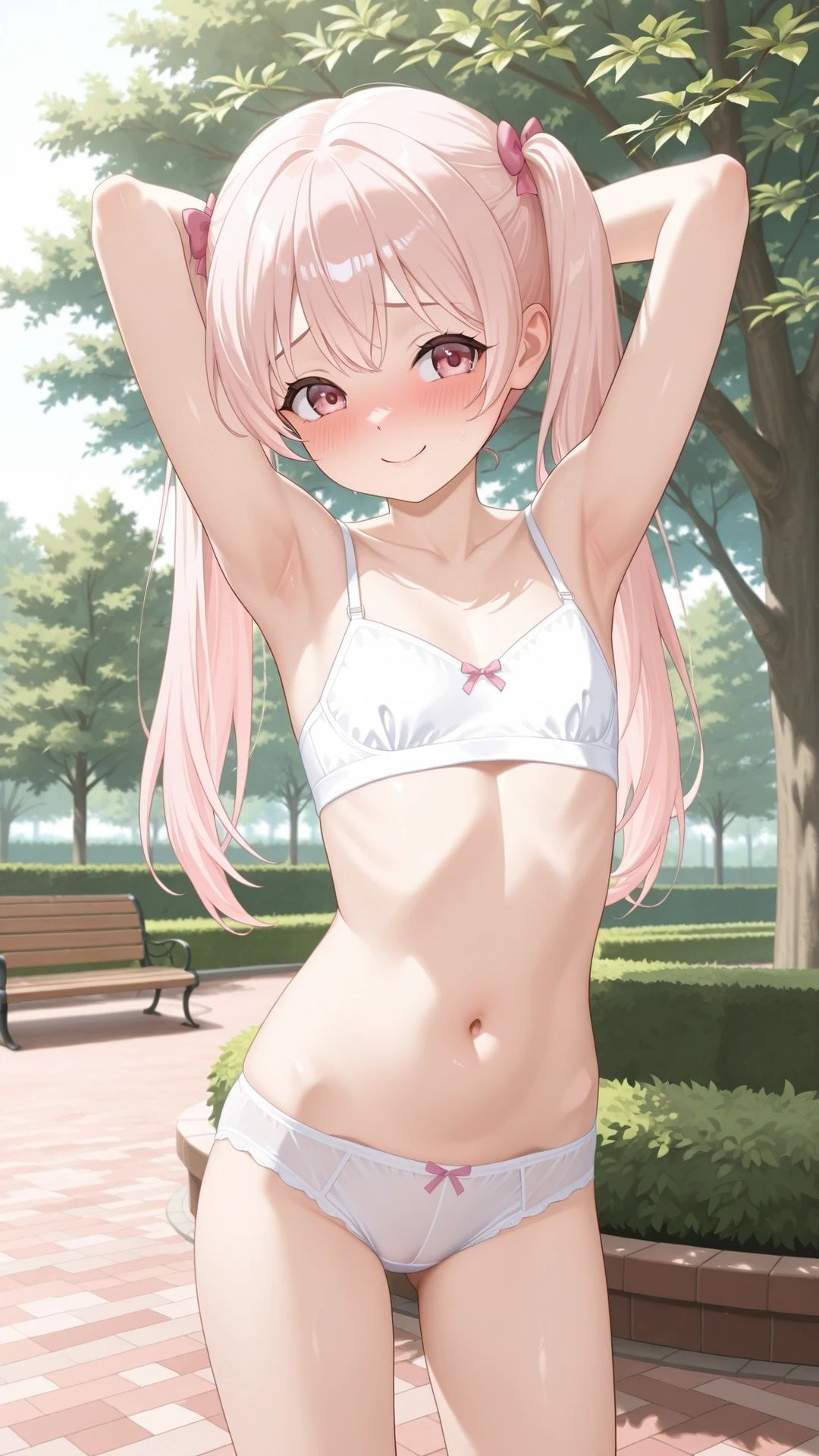 貧乳ピンクツインテブルマ美少女と公園でエッチ サンプル画像 6