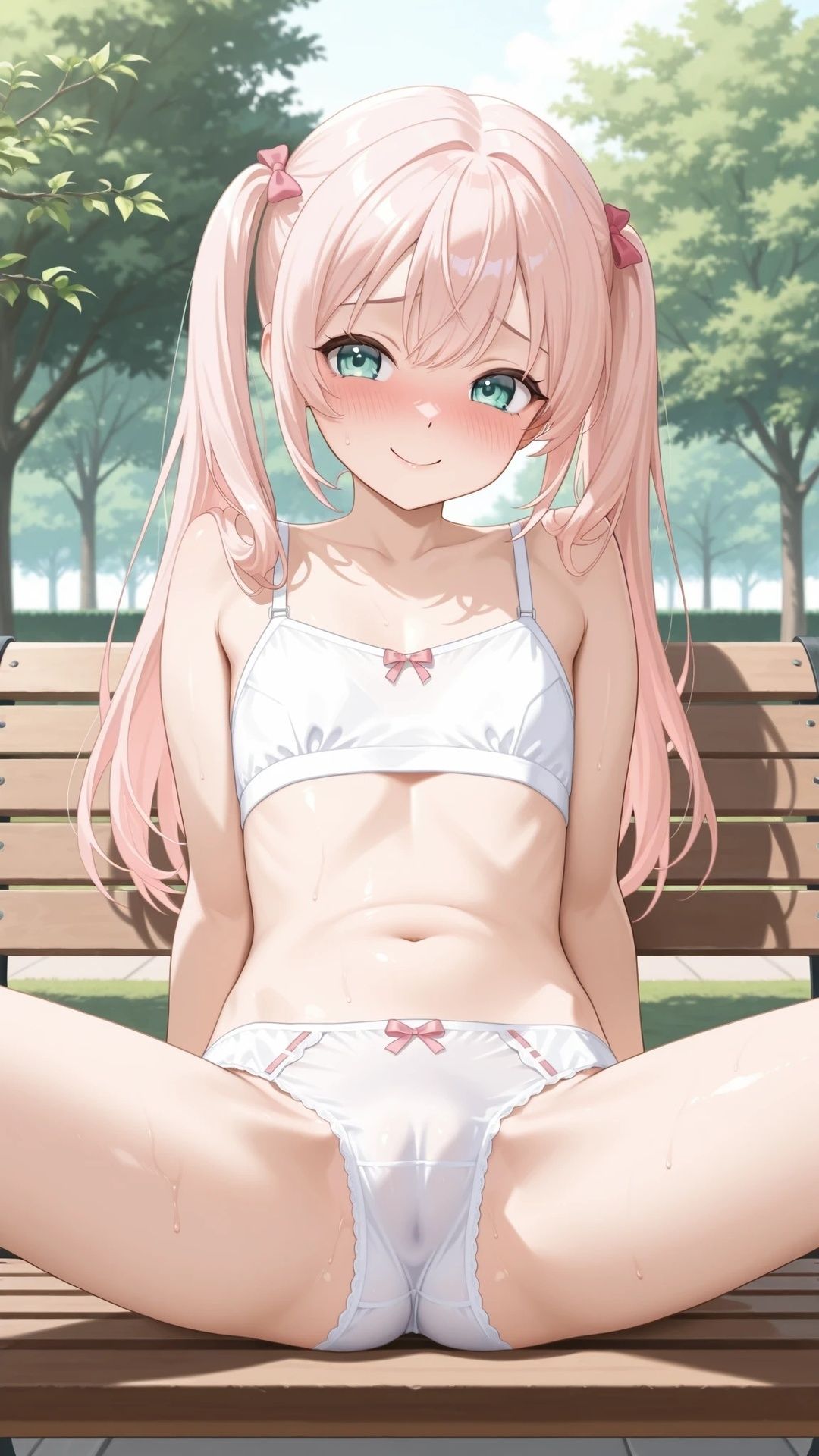 貧乳ピンクツインテブルマ美少女と公園でエッチ サンプル画像 7