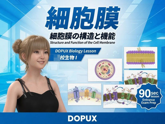 【▲20】一ノ瀬廻里 大学に進学し強豪予備校『DOPUX(ドピュックス』で生物I,IIを教える名物講師に!(Vol.003:細胞膜)
