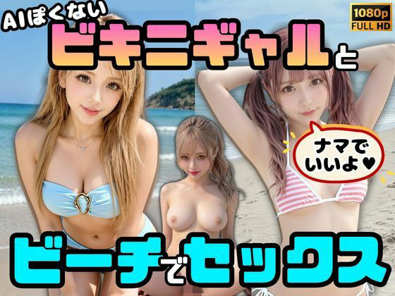 【AIぽくないAI美女】ビキニギャルとビーチで青空セックス【顔に妥協しない】