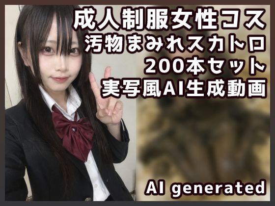 成人女性制服コス 汚物まみれスカトロ200本セット【実写風AI動画】_1