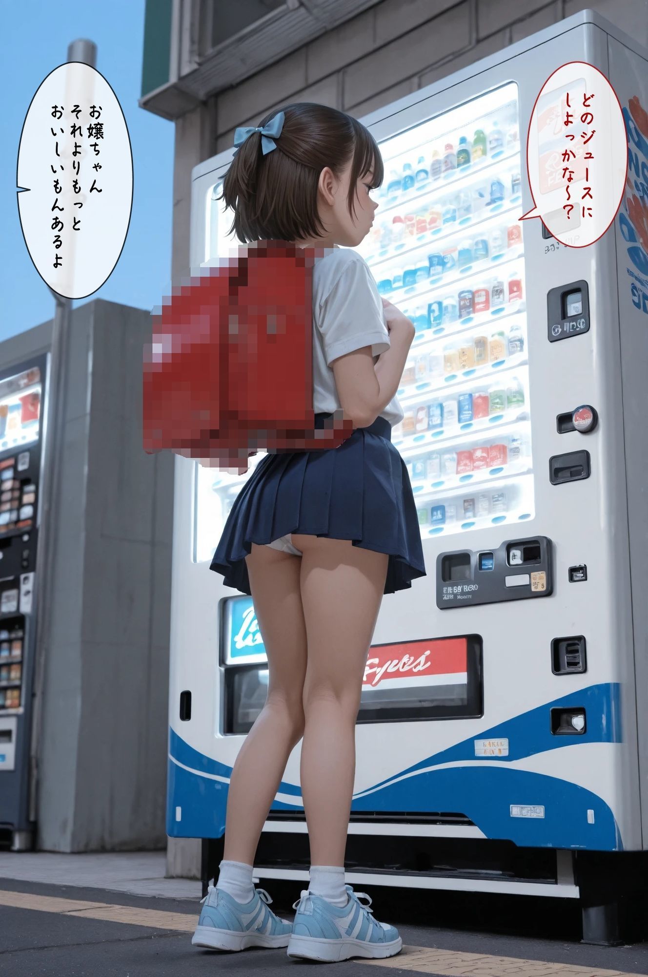 下校ラ〇ドセルJ〇を通学路・自販機前・電車で痴●輪●三昧_5