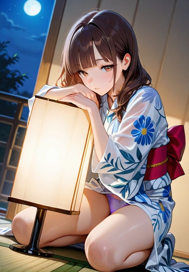 夏夜の浴衣から覗く下着 サンプル4