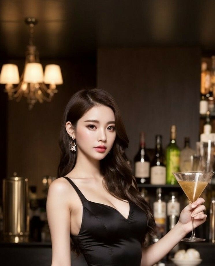 夜に映える黒ドレスの美女133枚 サンプル7