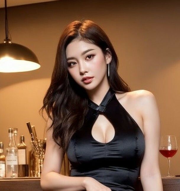 夜に映える黒ドレスの美女133枚 サンプル9