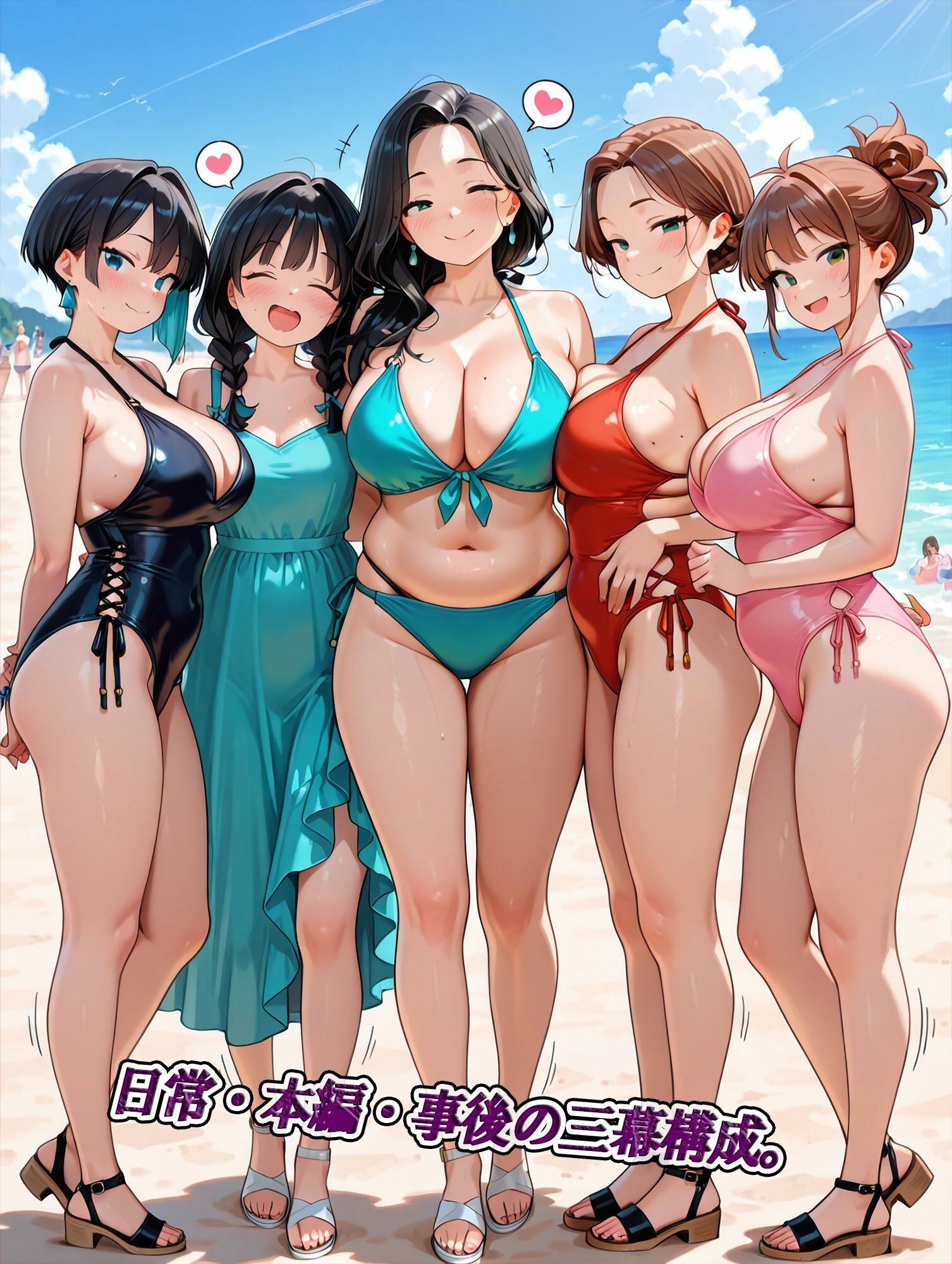ドレス型水着人妻被虐乱交〜男たちに服従し、堕ちていく熟女たち〜 画像7