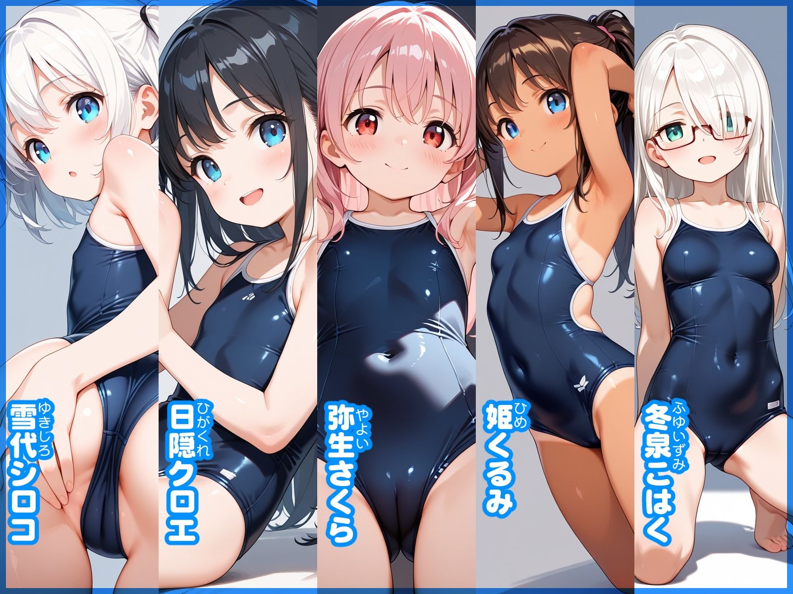 【あおいろ＊グラフィ】スク水少女15人（2025年10月号） サンプル画像 4
