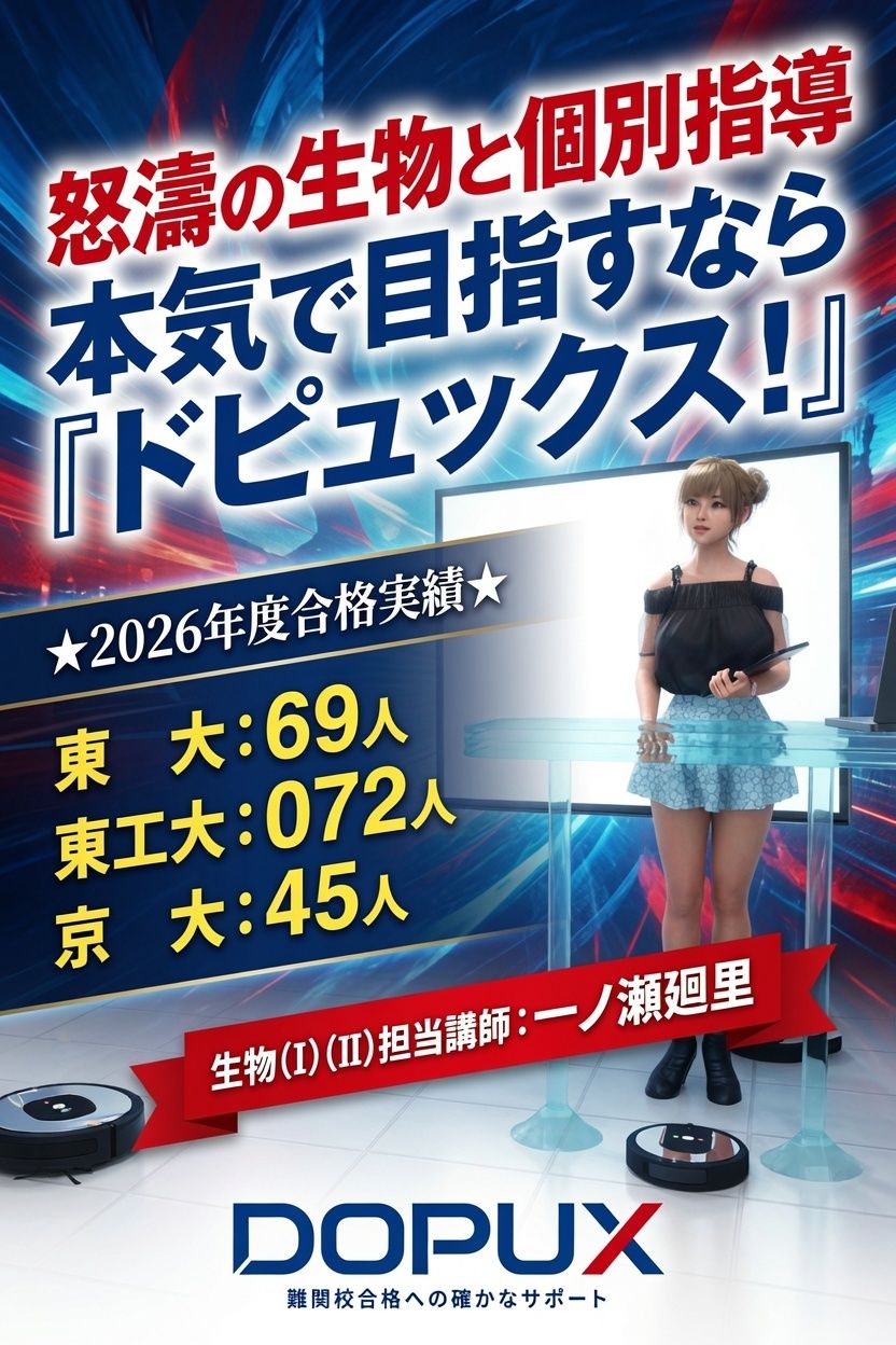 【▲20】一ノ瀬廻里 大学に進学し強豪予備校『DOPUX（ドピュックス』で生物I，IIを教える名物講師に！（Vol.009:体細胞分裂） 画像1