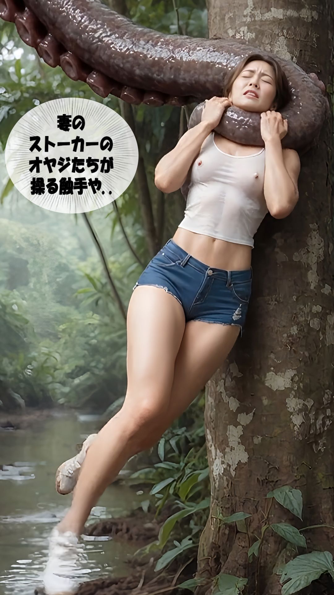 【スマホリアル動画34分】人妻Sayaの変態日記/妻を寝取らせ鬱勃起/ナメクジの怪物と触手で変態凌●編_3