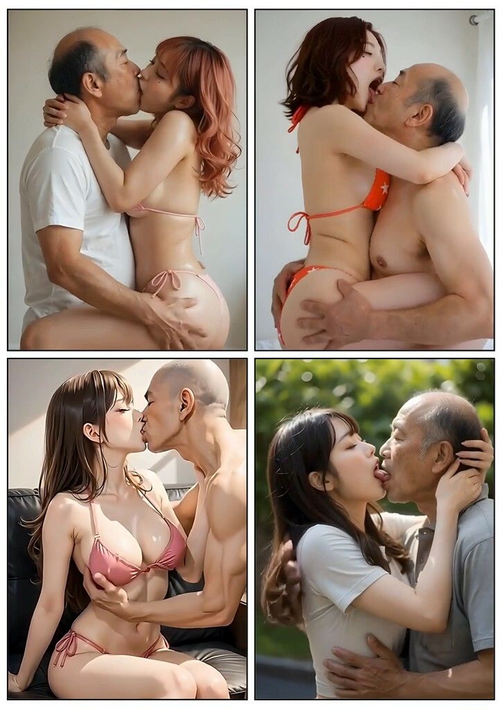美女とおじさんのディープキス キス好き大集合♪3
