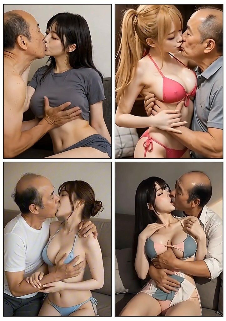 美女とおじさんのディープキス キス好き大集合♪3