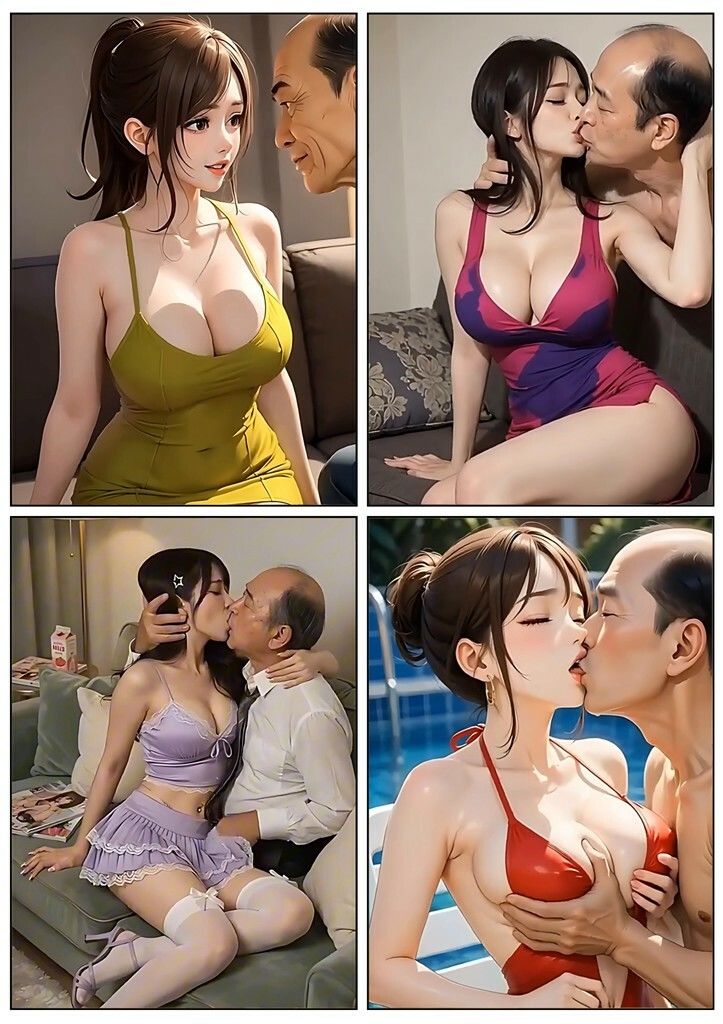 美女とおじさんのディープキス キス好き大集合♪3