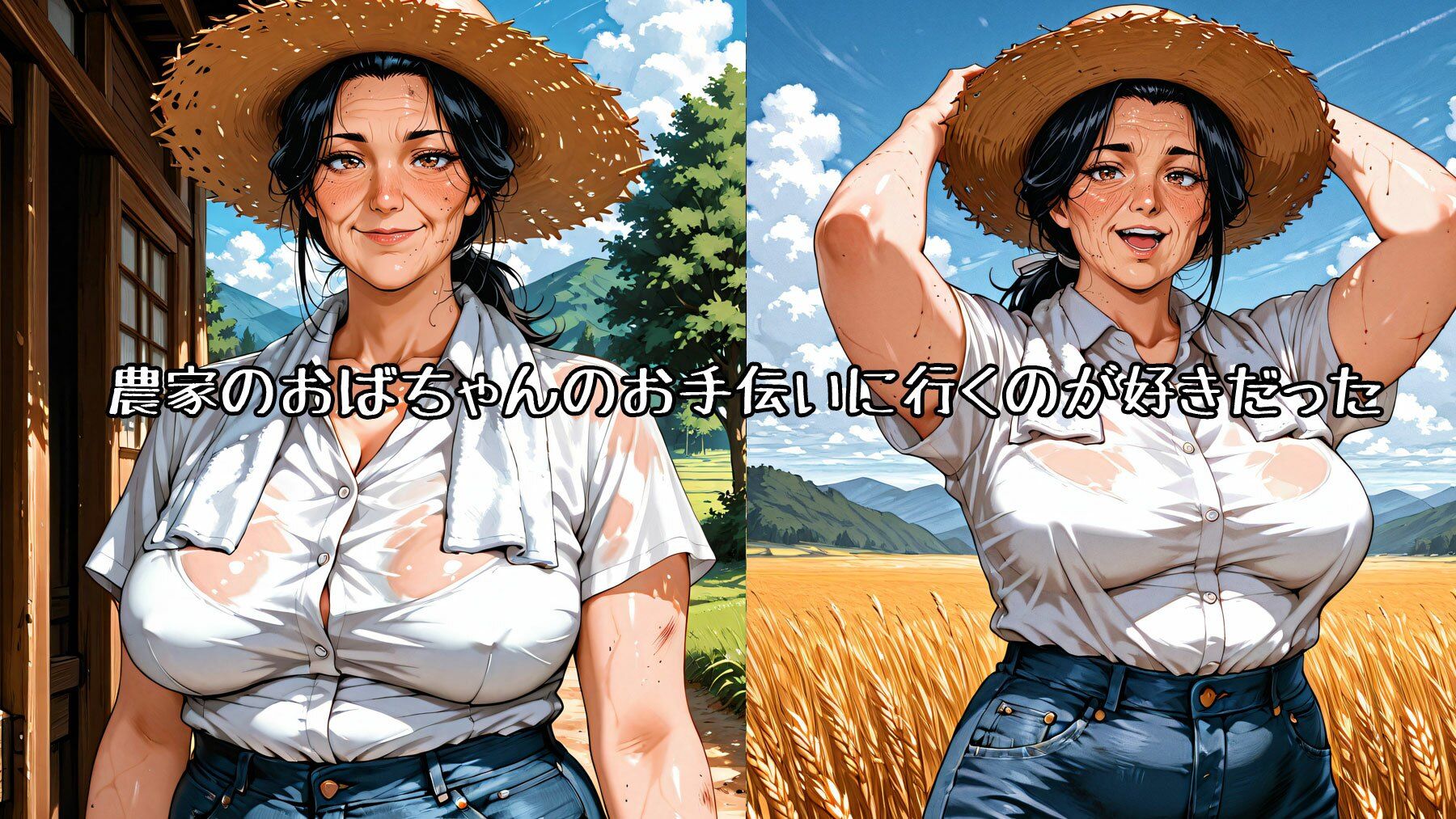 農作業の手伝いをしたらおばちゃんのおっぱい見せてもらえた 画像1