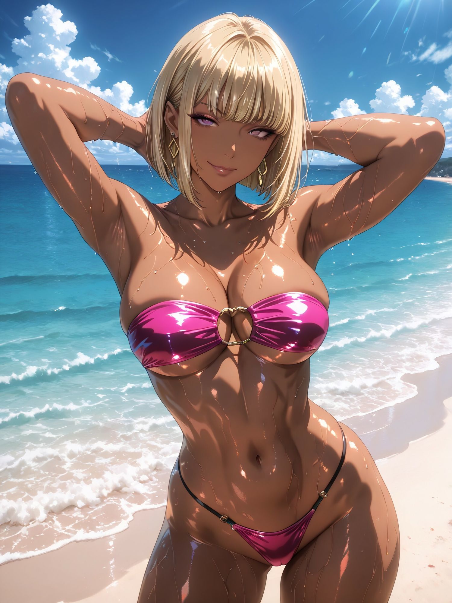 金髪ギャルとスケベ水着 画像3