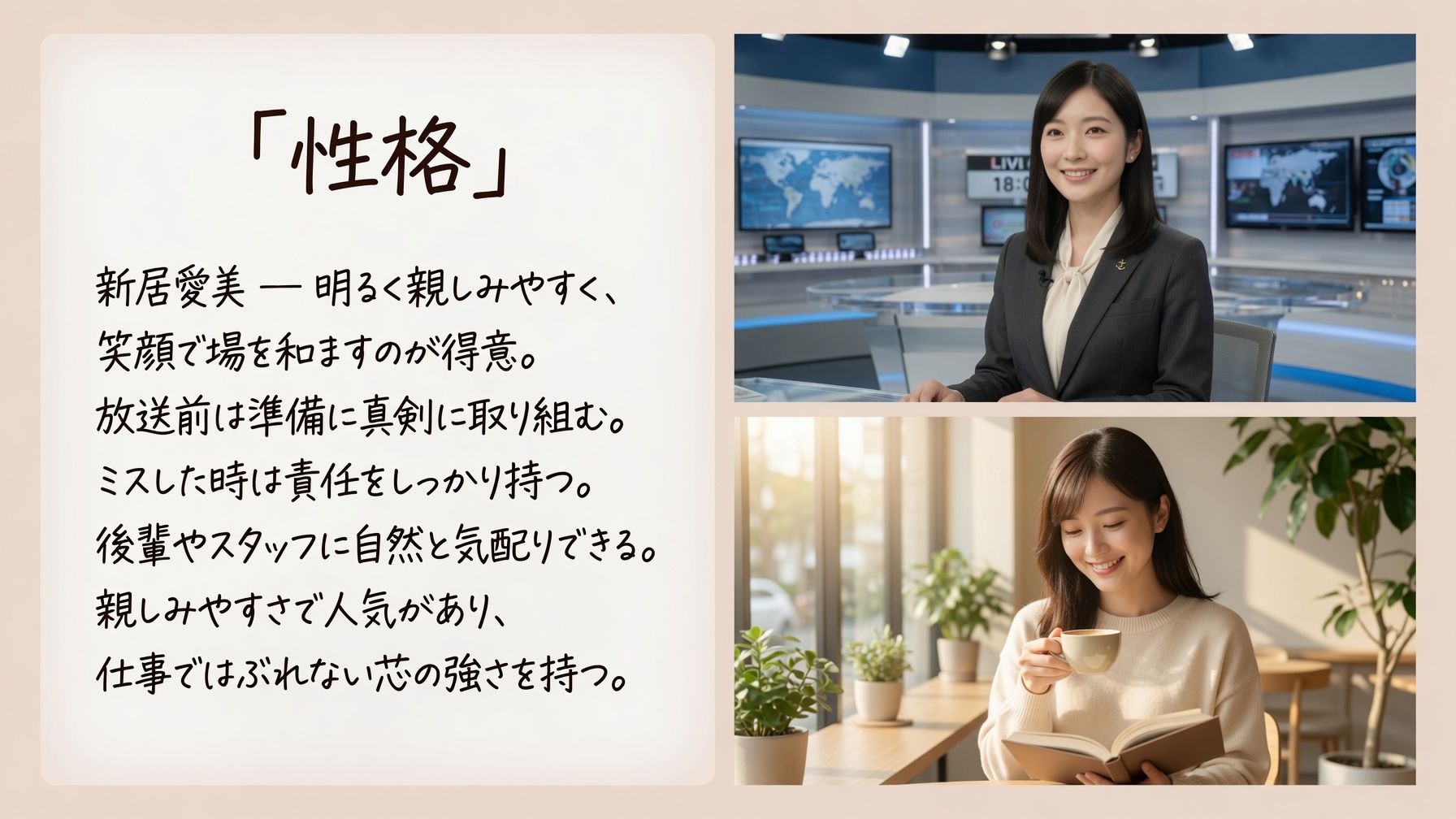 私のお仕事図鑑_アナウンサー新居愛美 | 同人データベース