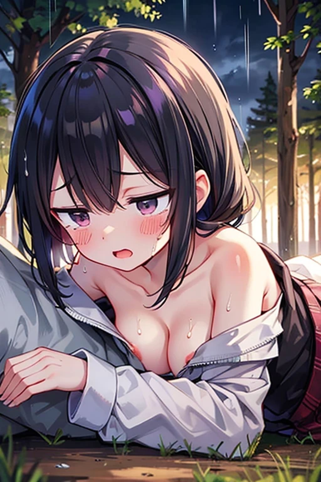 雨の日にだけ現れる爆乳モノノケ「梅雨子」さん。