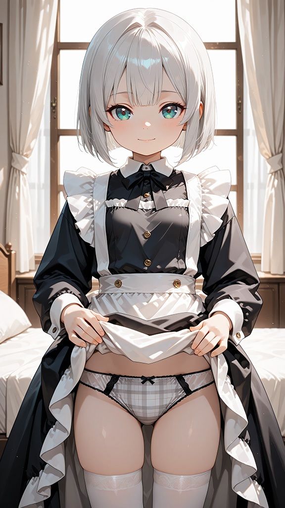 銀髪ショートカットの妹がパンツを見せて誘惑してくるCG集 画像8