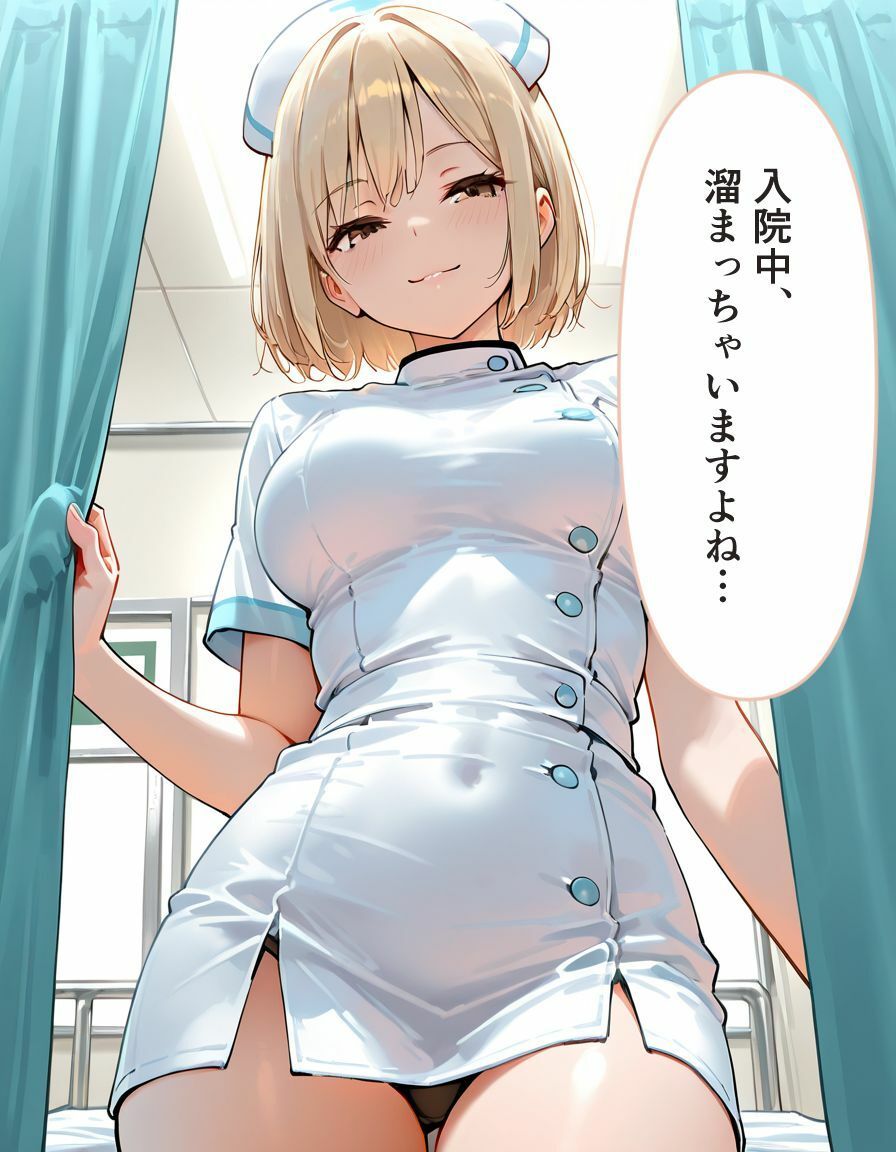 美女ナースにオナニー現場を見られ密着中出しおちんちん介助 画像3