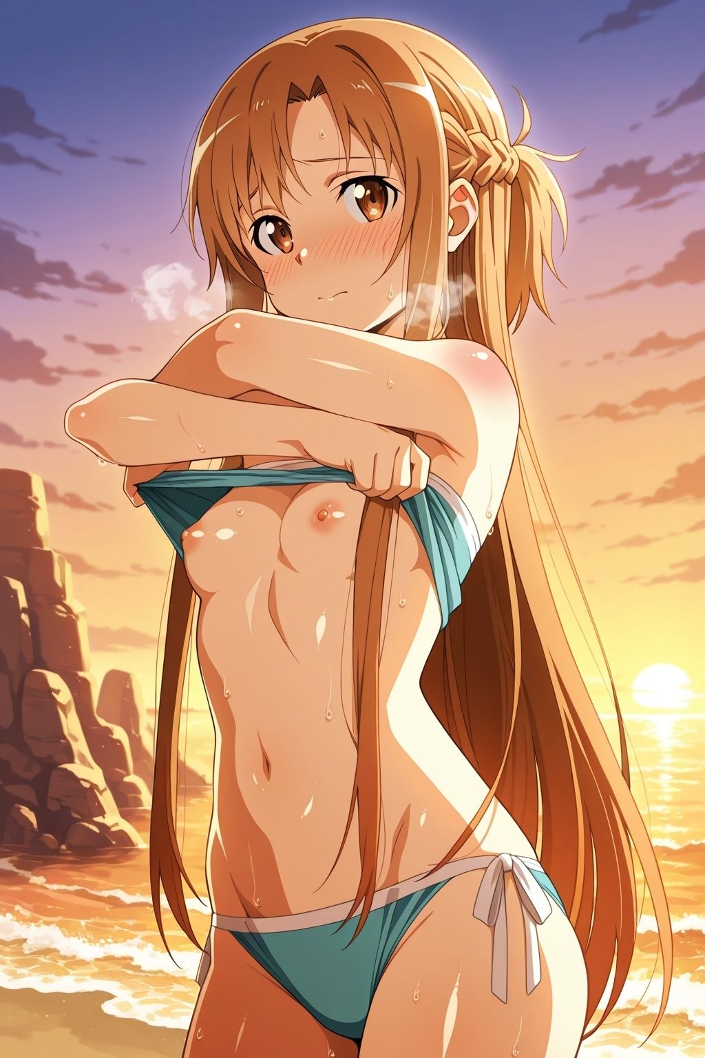 性交のアスナ  人気のない海岸で中出しセックス_5