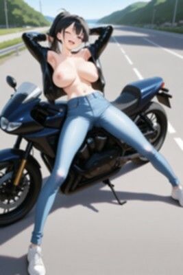【裸ジーンズ女子12】乳首丸見えのライダースガール 画像10