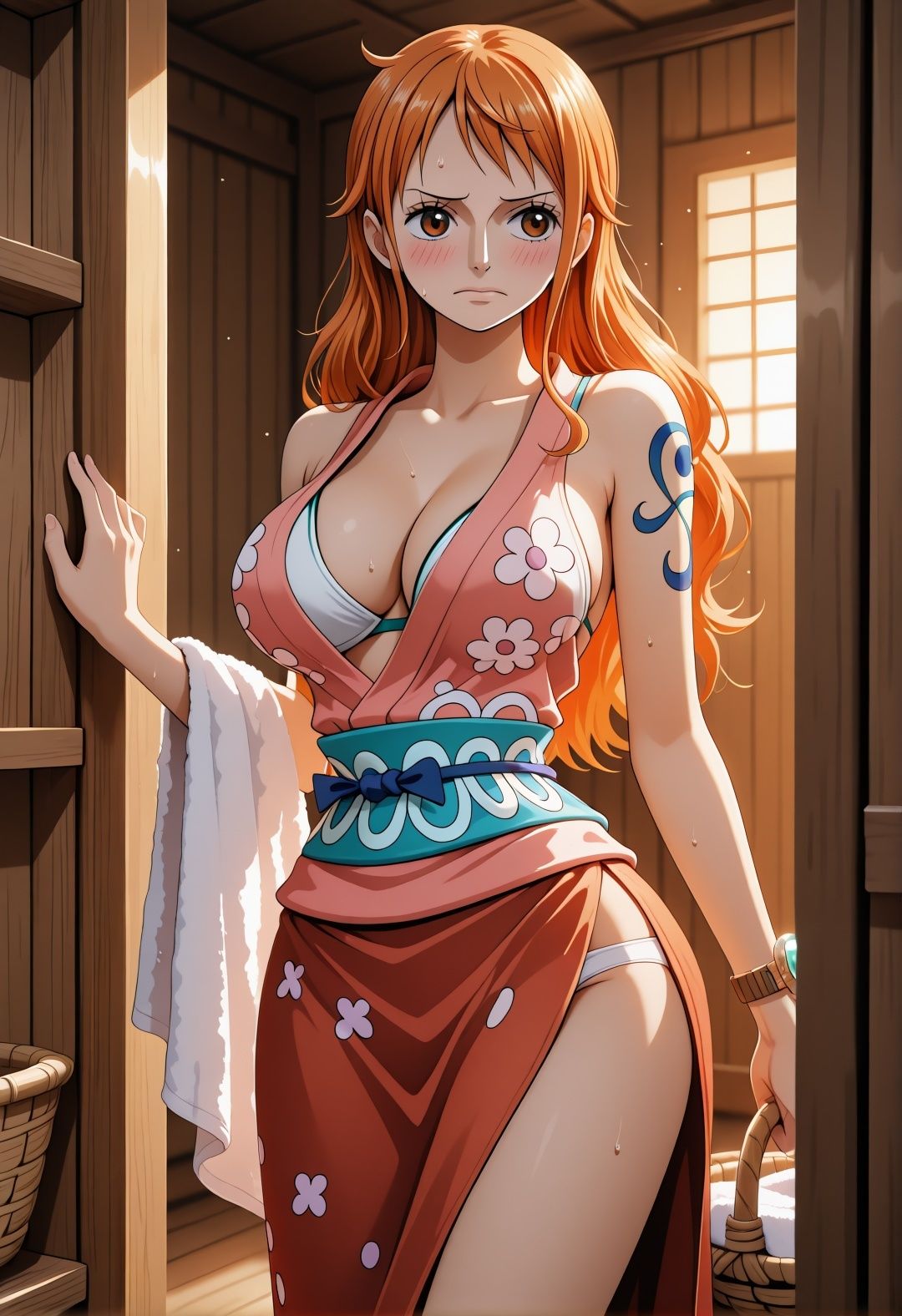 【エロ漫画】O〇E PI〇CE ナ〇温泉旅館凌●パロディ 巨乳美女が混浴調教セックス中出し290枚1