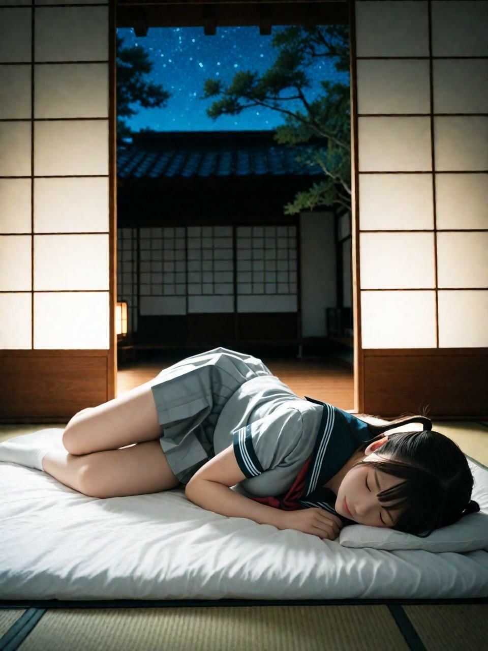 眠った灰色セーラー服（348枚）【実写系AI超リアルCG集ult】 サンプル画像 2