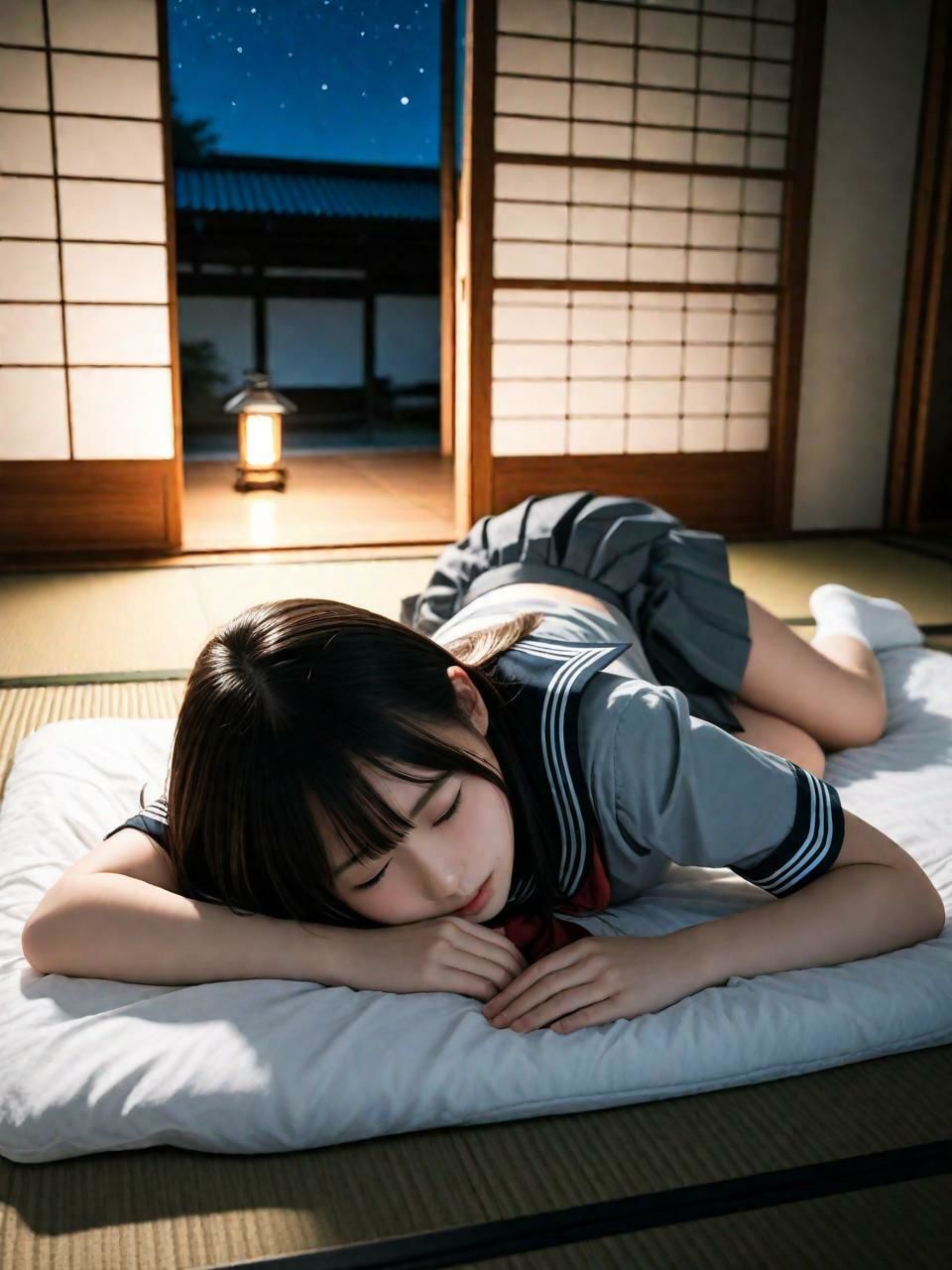 眠った灰色セーラー服（348枚）【実写系AI超リアルCG集ult】 サンプル画像 3