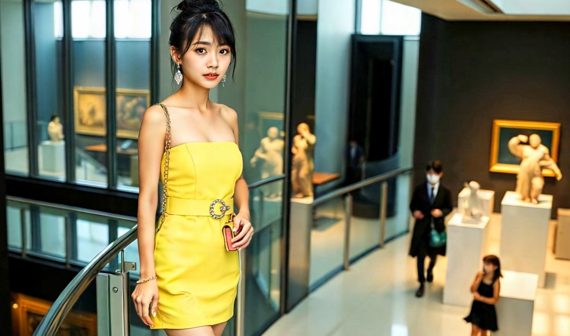 妄想26 露出狂の女・美術館でパンティ見せ AI生成動画 画像1