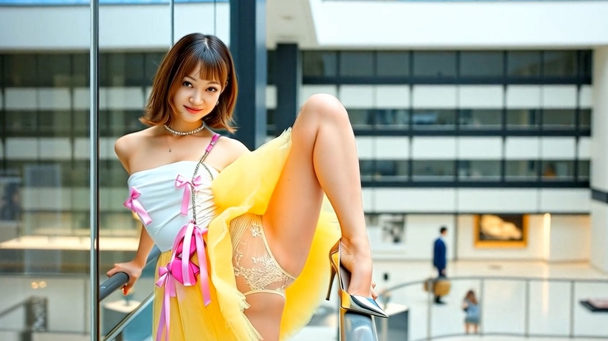 妄想26 露出狂の女・美術館でパンティ見せ AI生成動画 画像3