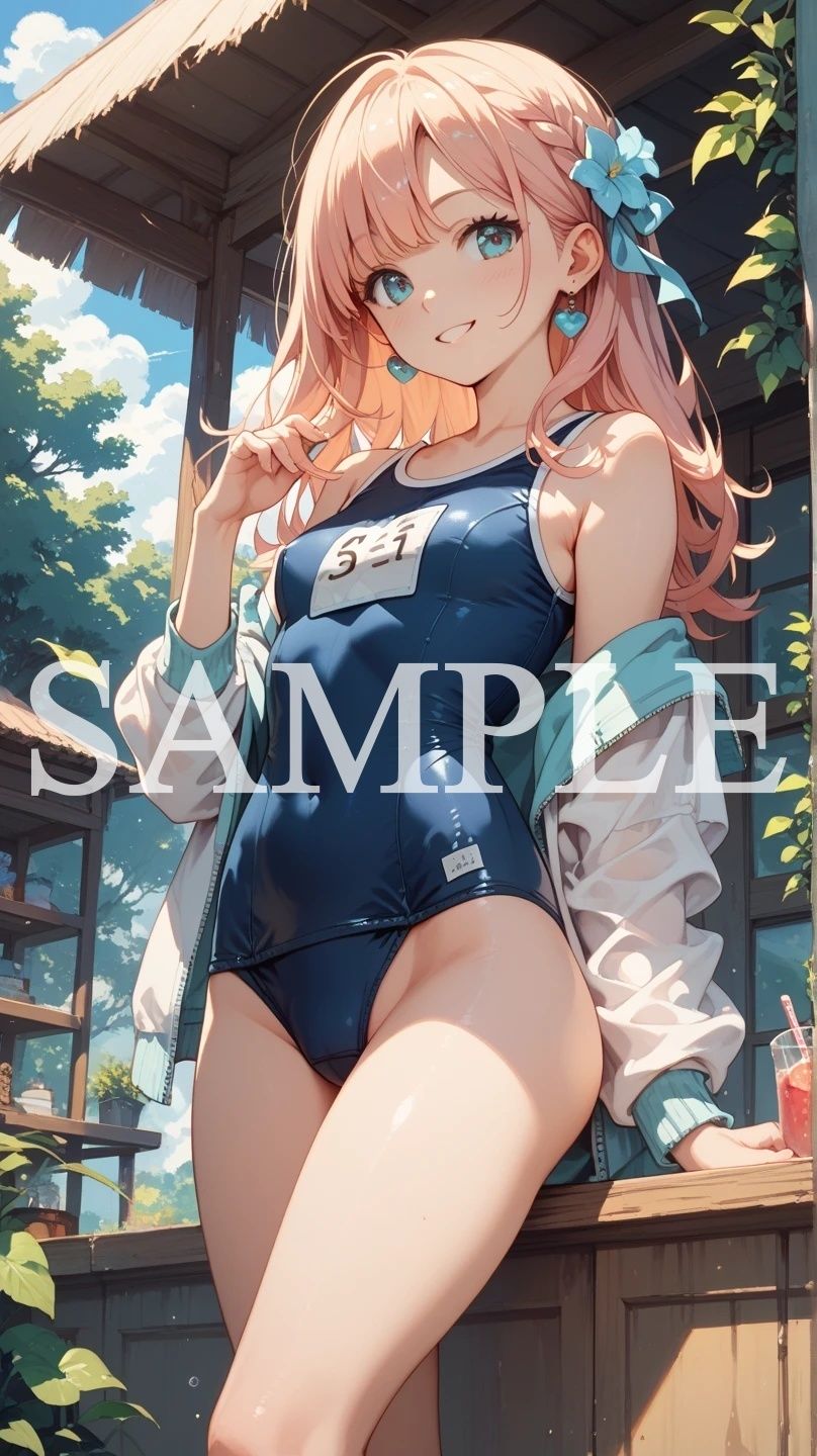 【豪華500枚セット】Blue Swimsuit 画像1